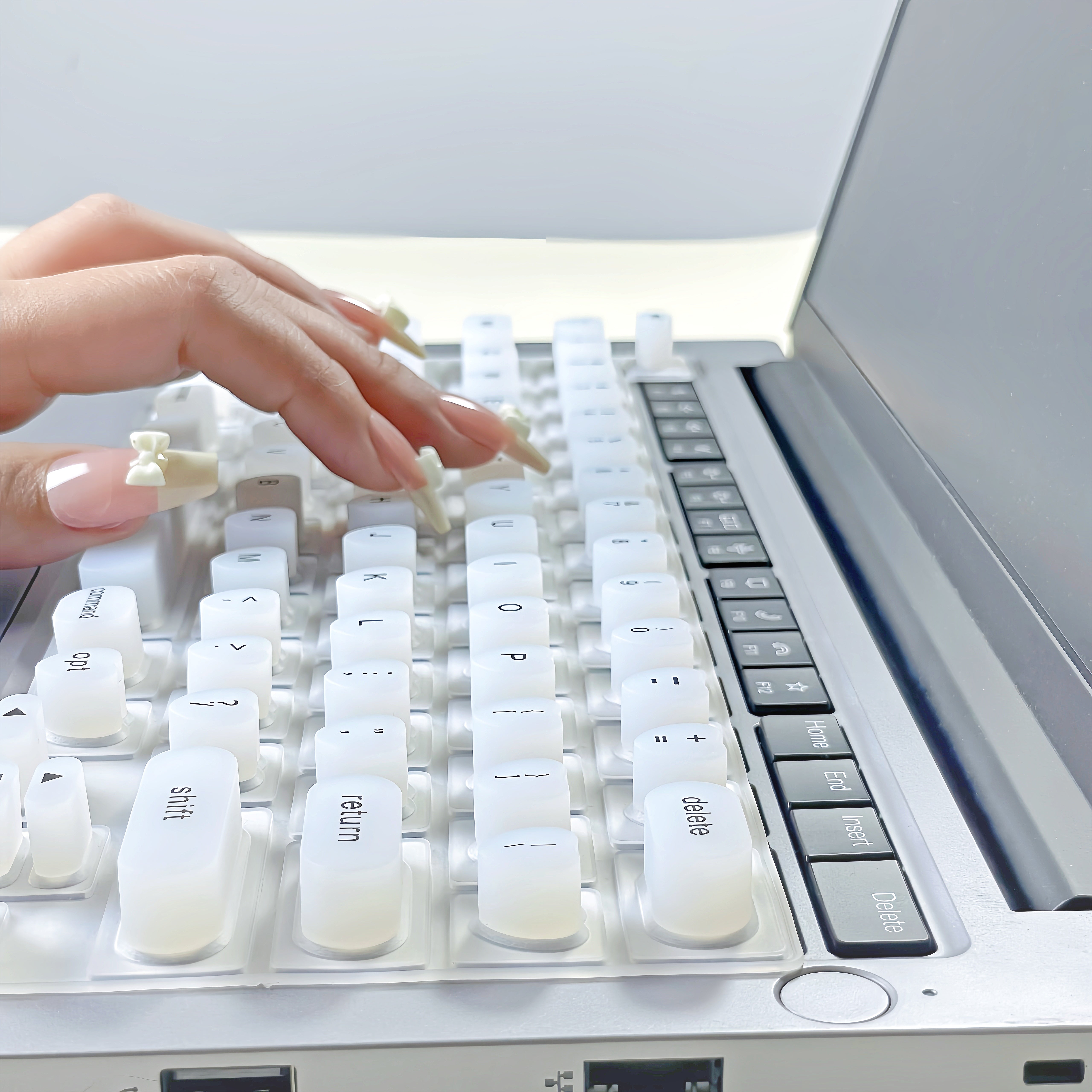 NadyType Keyboard Cover for Long Nails Typing Gaming Compatible With MAC BOOK PRO/AIR,HP,Thinkpad