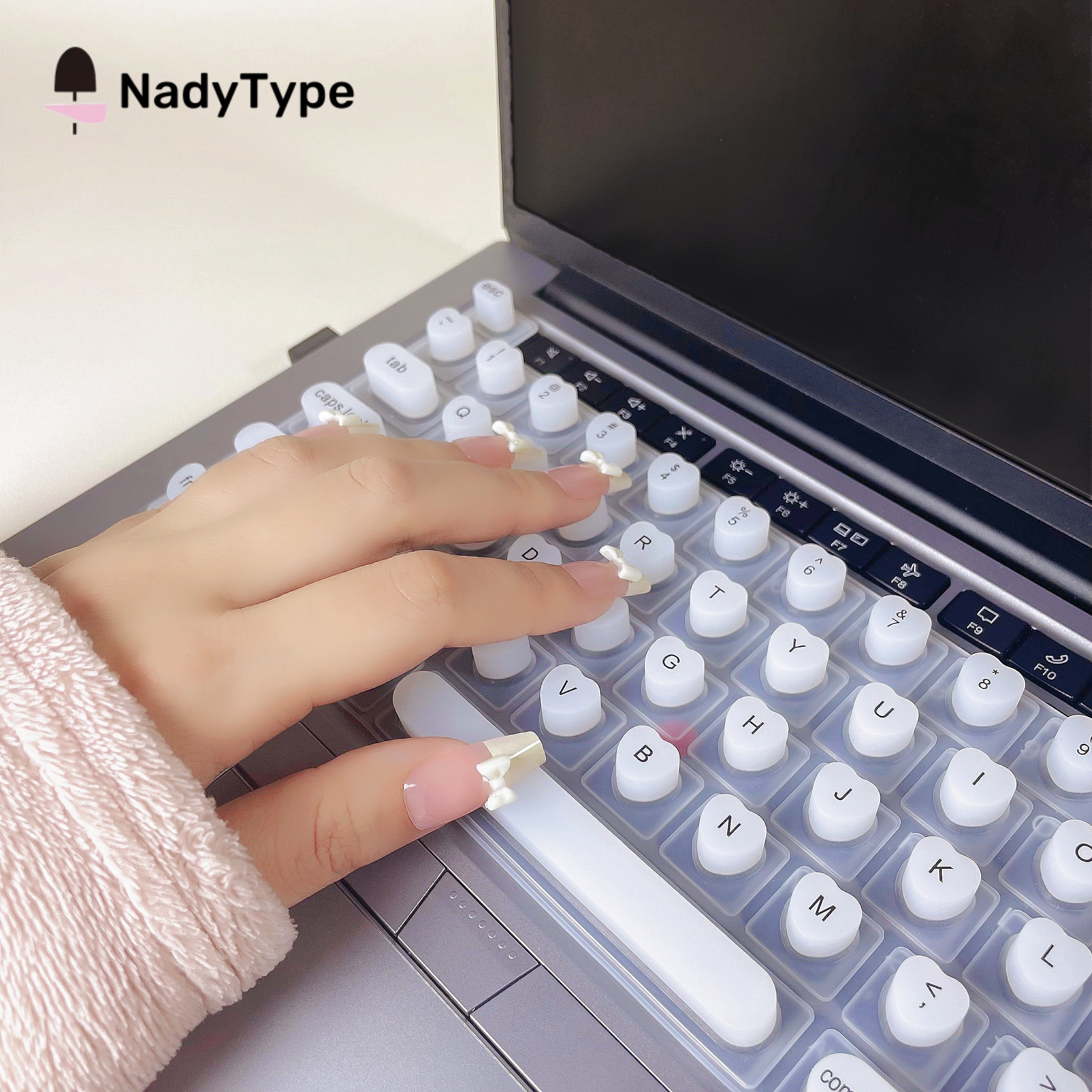 NadyType Keyboard Cover for Long Nails Typing Gaming Compatible With MAC BOOK PRO/AIR,HP,Thinkpad