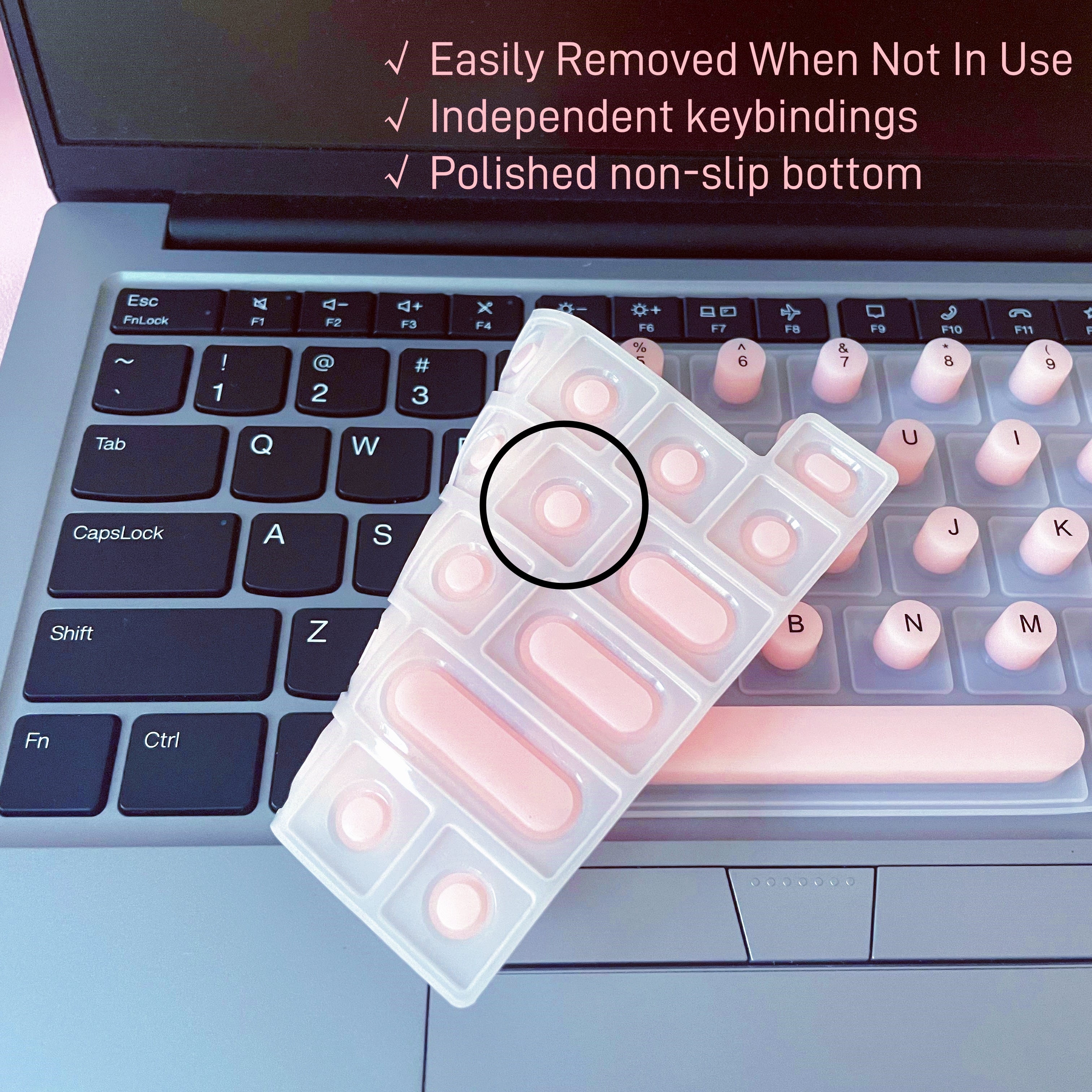 NadyType Keyboard Cover for Long Nails Typing Gaming Compatible With MAC BOOK PRO/AIR,HP,Thinkpad