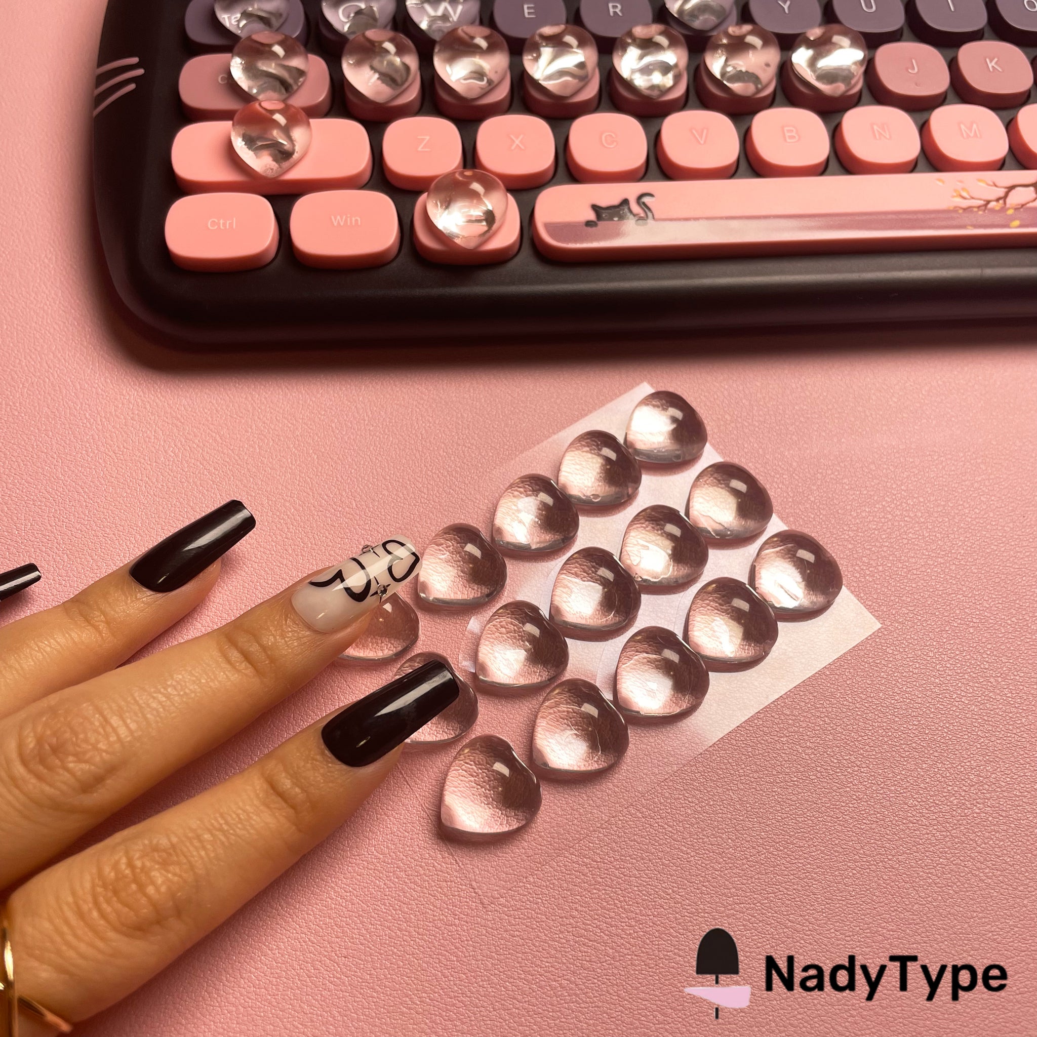 NadyType Bubble Stickers for long nails typing|Compatible With All ...